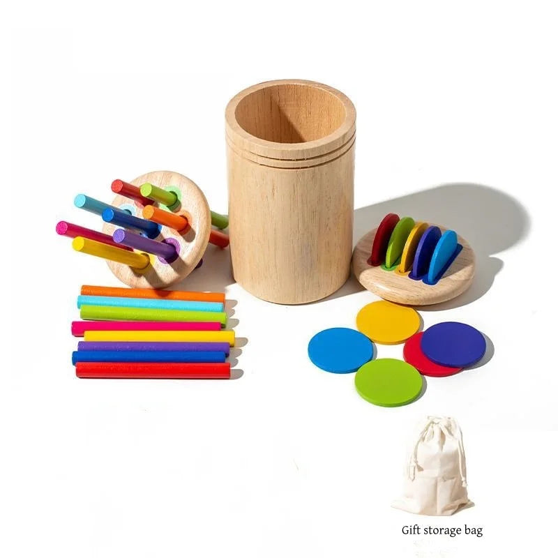 Montessori Wooden Colour Sorting Puzzle | Sensory Shape Matching Toy for Toddlers