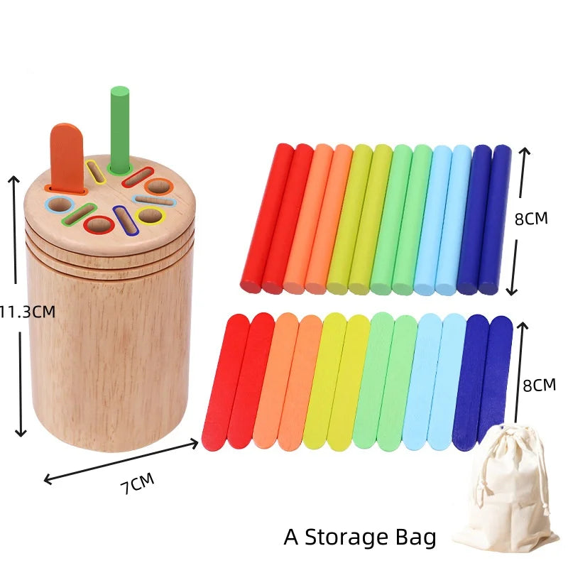 Montessori Wooden Colour Sorting Puzzle | Sensory Shape Matching Toy for Toddlers