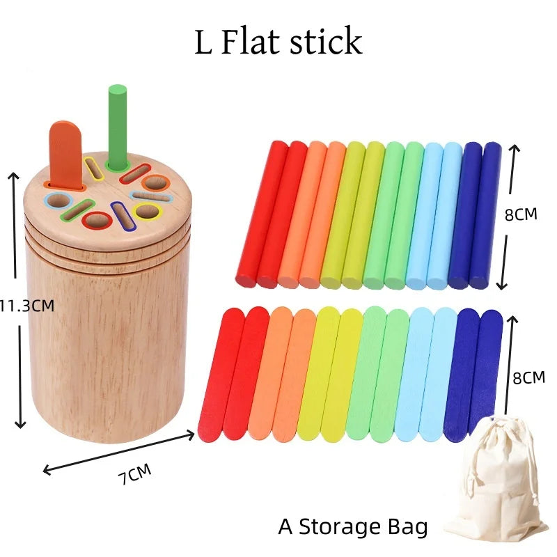 Montessori Wooden Colour Sorting Puzzle | Sensory Shape Matching Toy for Toddlers