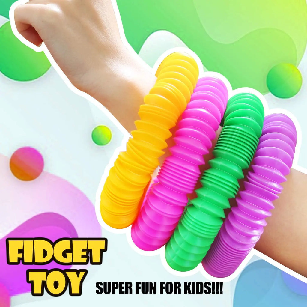 Mini Pop Tube Sensory Fidget Toys | Pack of 4 | ADHD & Autism Stress Relief