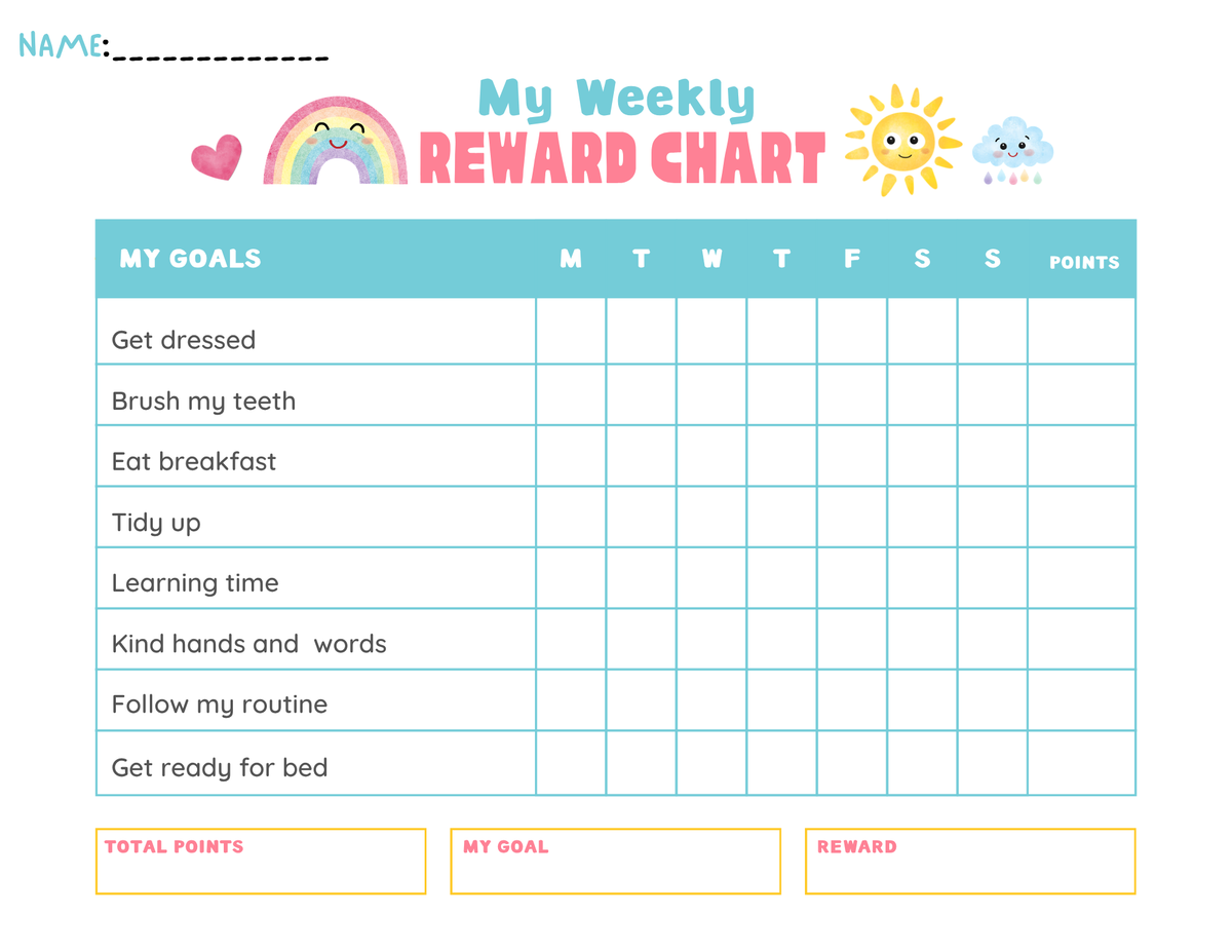 Hasna Hub Weekly Reward Chart