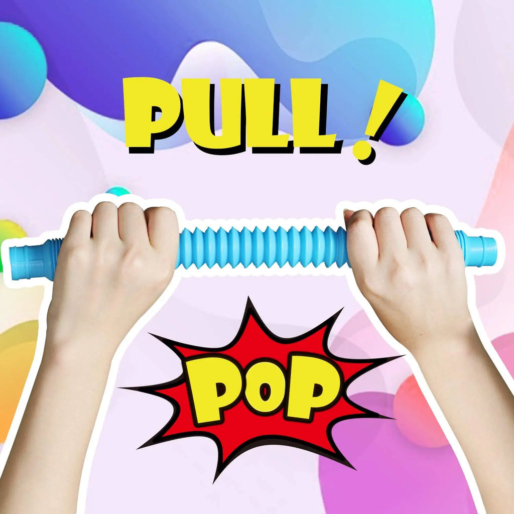 Mini Pop Tube Sensory Fidget Toys | Pack of 4 | ADHD & Autism Stress Relief
