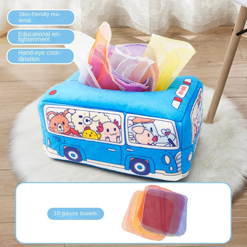 Magic Tissue Box Sensory Busy Board | Montessori Baby Activity Toy