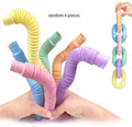 Mini Pop Tube Sensory Fidget Toys | Pack of 4 | ADHD & Autism Stress Relief