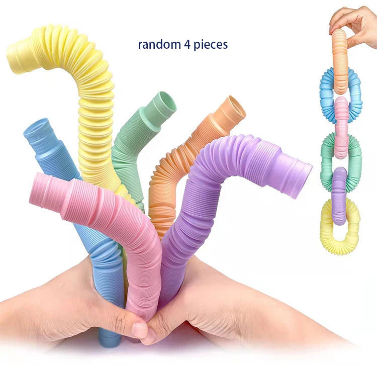 Mini Pop Tube Sensory Fidget Toys | Pack of 4 | ADHD & Autism Stress Relief