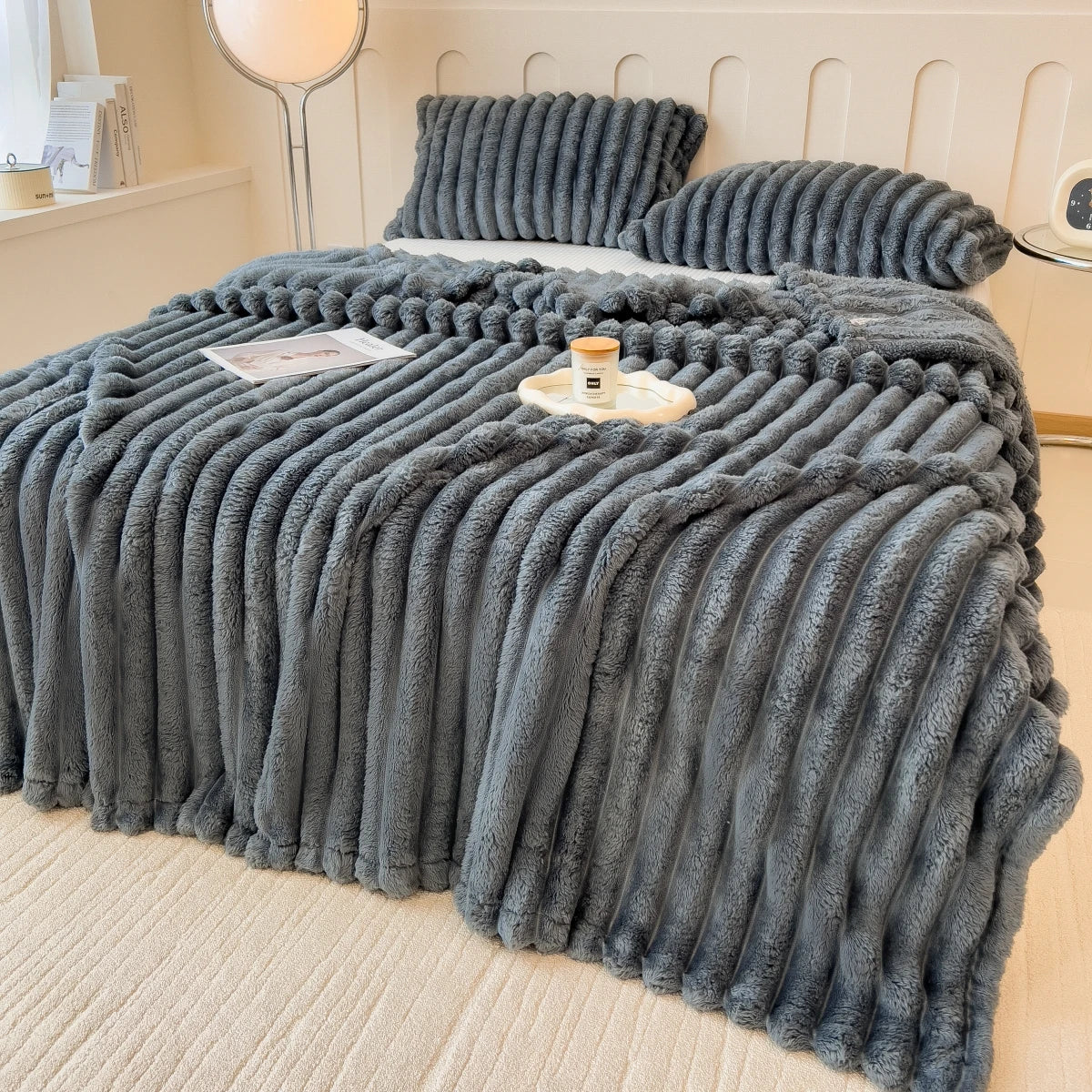 Soft Striped Multifunctional Blanket | Cosy Sensory Comfort Blanket for Home & Travel