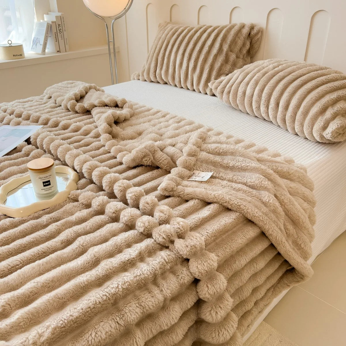 Soft Striped Multifunctional Blanket | Cosy Sensory Comfort Blanket for Home & Travel