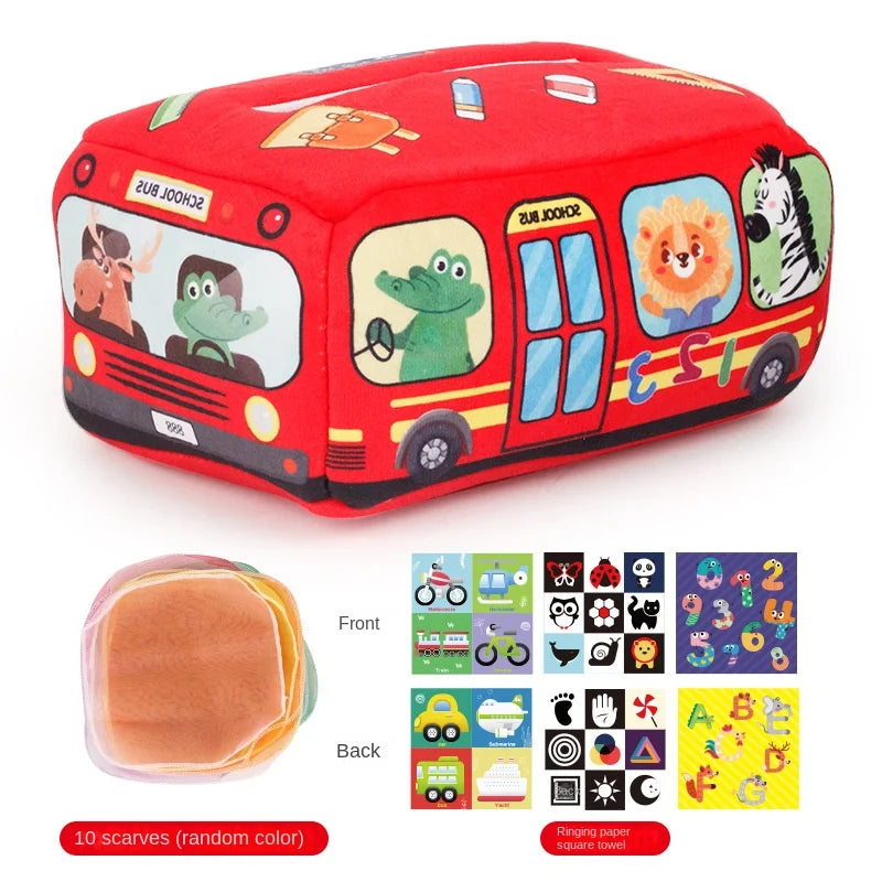 Magic Tissue Box Sensory Busy Board | Montessori Baby Activity Toy