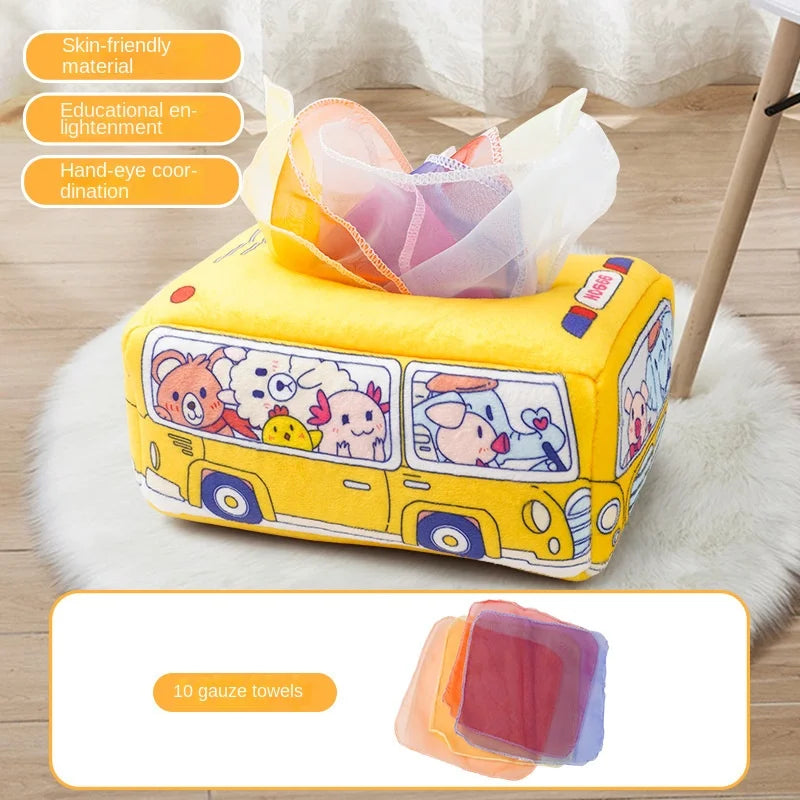 Magic Tissue Box Sensory Busy Board | Montessori Baby Activity Toy