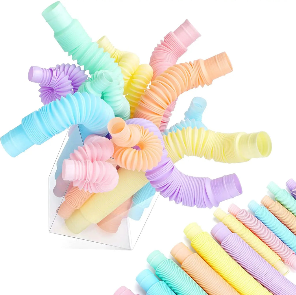 Mini Pop Tube Sensory Fidget Toys | Pack of 4 | ADHD & Autism Stress Relief