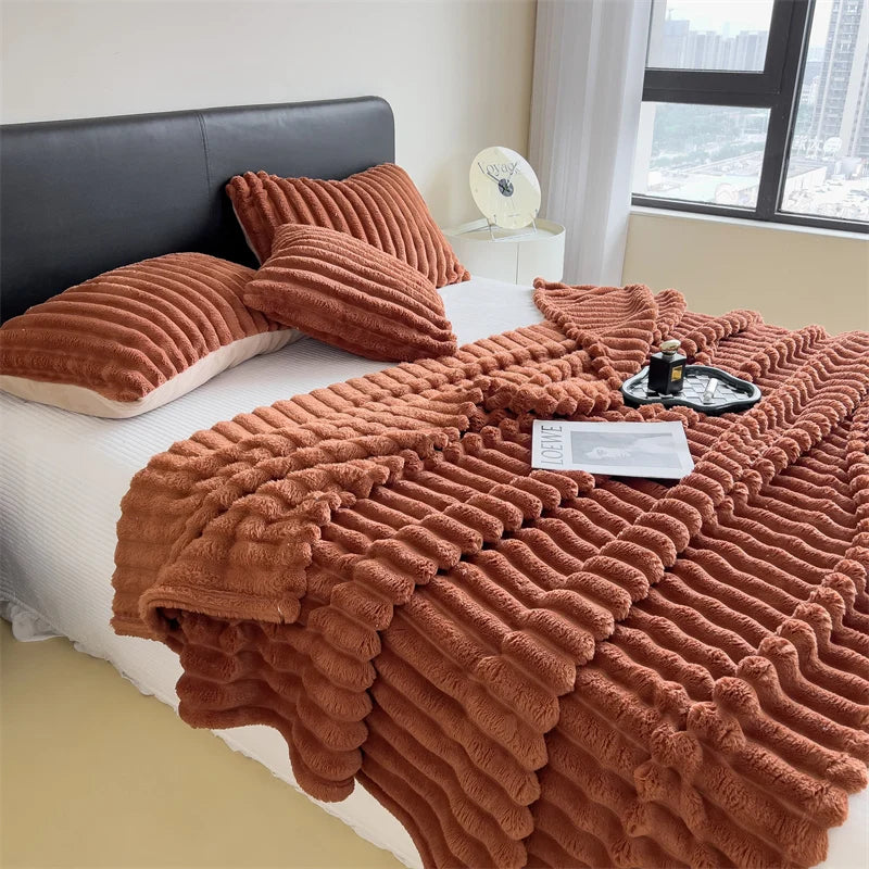 Soft Striped Multifunctional Blanket | Cosy Sensory Comfort Blanket for Home & Travel