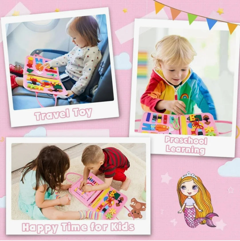 Montessori Toddler Busy Board | Autism & Sensory Activity Toy for Kids