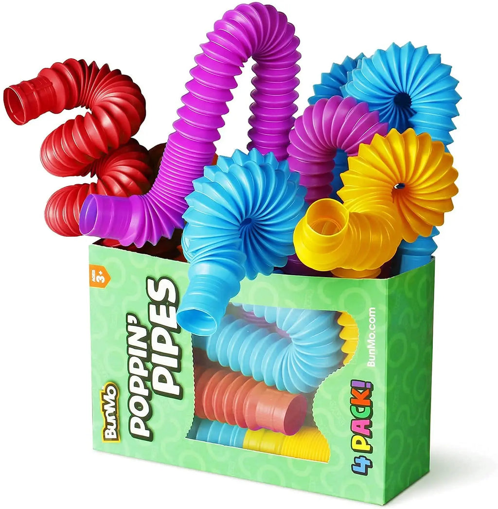 Mini Pop Tube Sensory Fidget Toys | Pack of 4 | ADHD & Autism Stress Relief