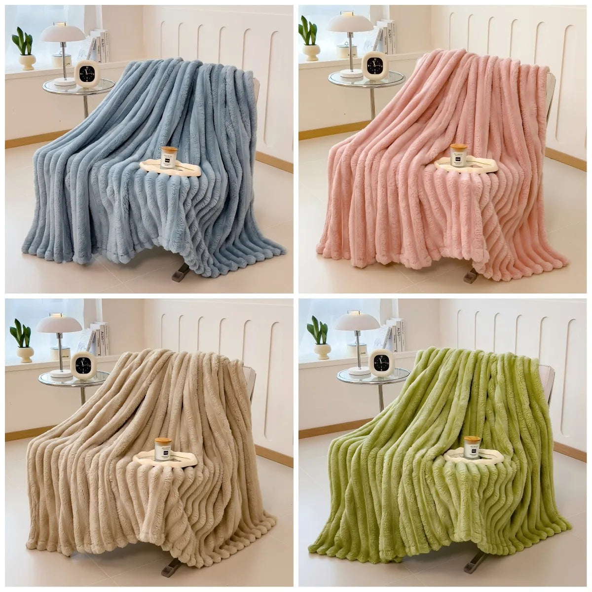 Soft Striped Multifunctional Blanket | Cosy Sensory Comfort Blanket for Home & Travel