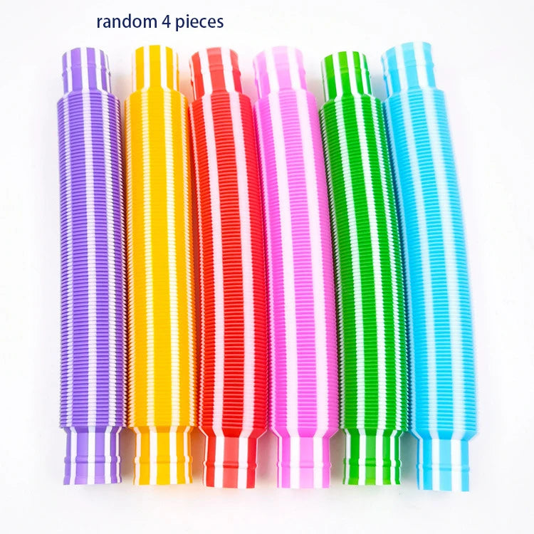 Mini Pop Tube Sensory Fidget Toys | Pack of 4 | ADHD & Autism Stress Relief