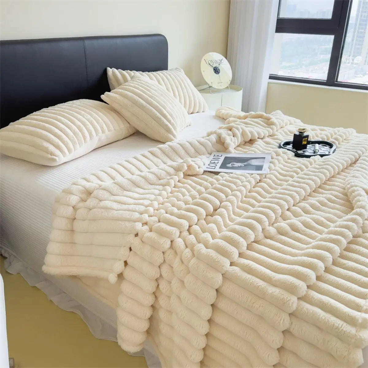 Soft Striped Multifunctional Blanket | Cosy Sensory Comfort Blanket for Home & Travel