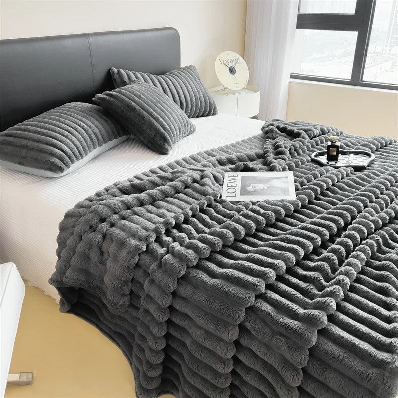 Soft Striped Multifunctional Blanket | Cosy Sensory Comfort Blanket for Home & Travel