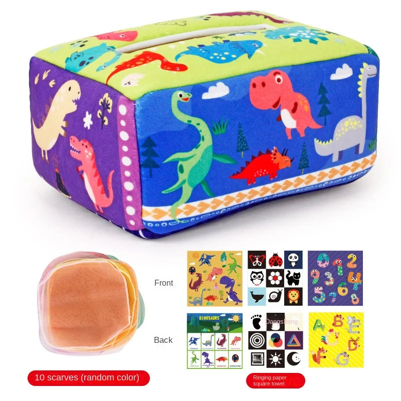 Magic Tissue Box Sensory Busy Board | Montessori Baby Activity Toy