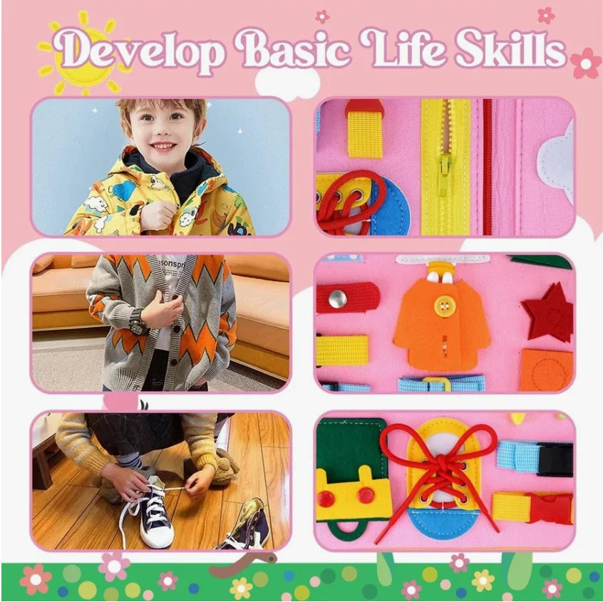 Montessori Toddler Busy Board | Autism & Sensory Activity Toy for Kids