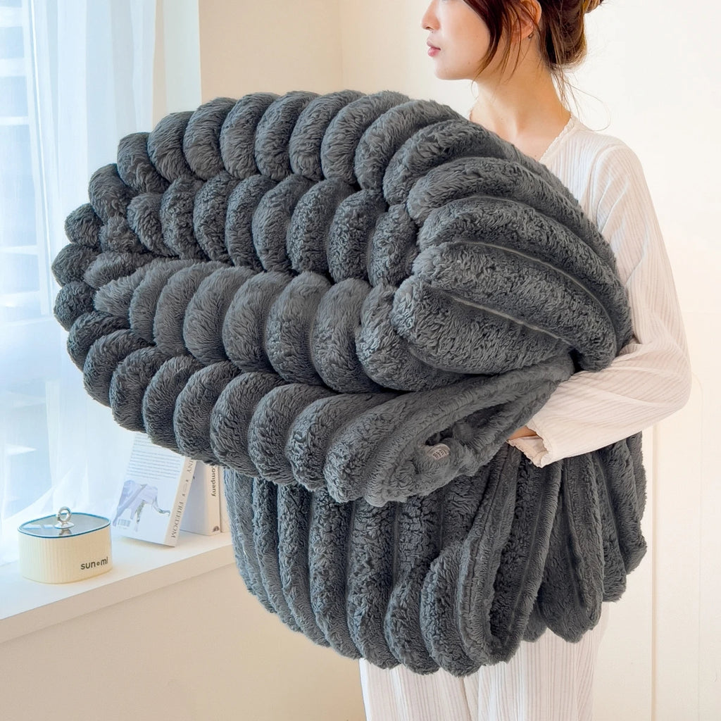 Soft Striped Multifunctional Blanket | Cosy Sensory Comfort Blanket for Home & Travel