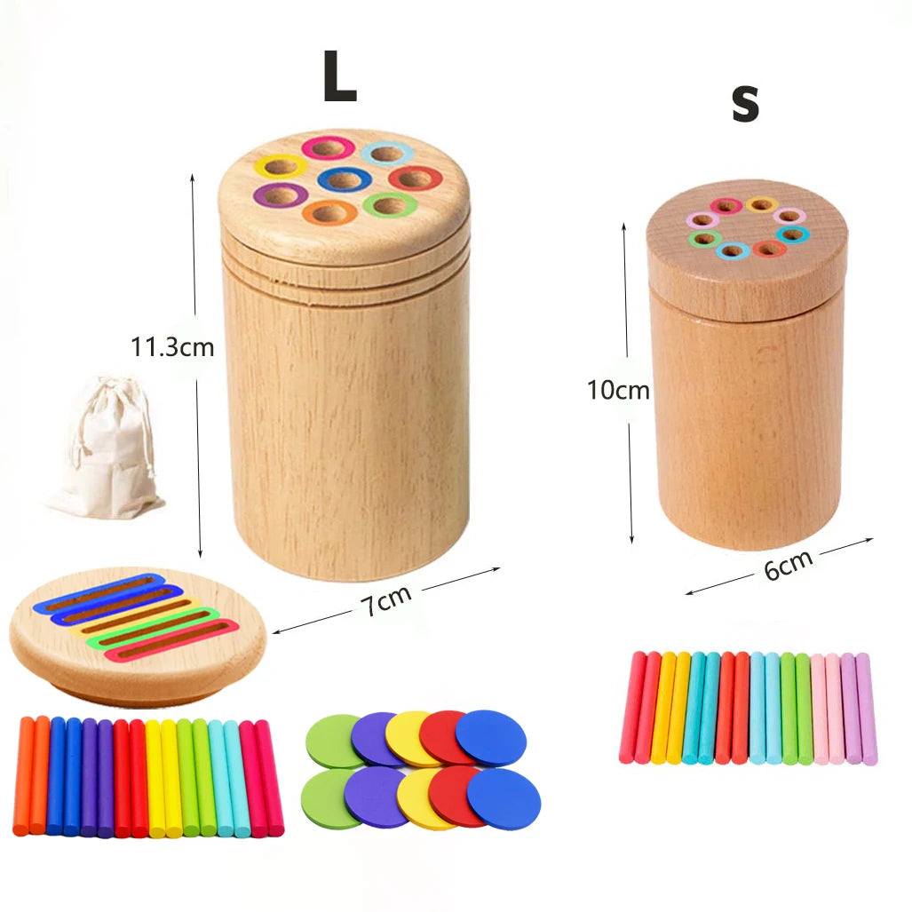 Montessori Wooden Colour Sorting Puzzle | Sensory Shape Matching Toy for Toddlers