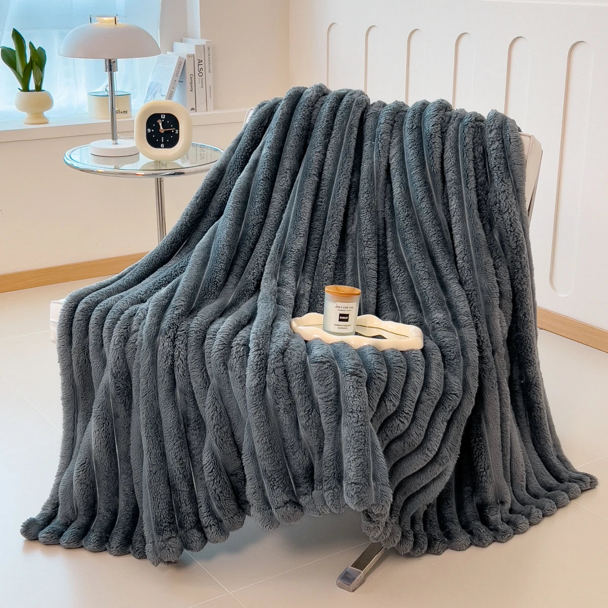 Soft Striped Multifunctional Blanket | Cosy Sensory Comfort Blanket for Home & Travel
