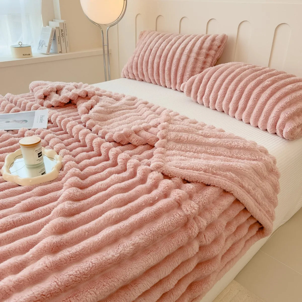 Soft Striped Multifunctional Blanket | Cosy Sensory Comfort Blanket for Home & Travel