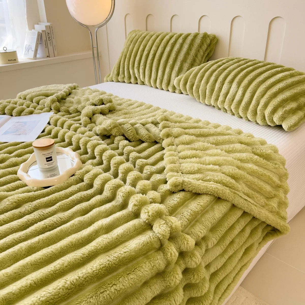 Soft Striped Multifunctional Blanket | Cosy Sensory Comfort Blanket for Home & Travel
